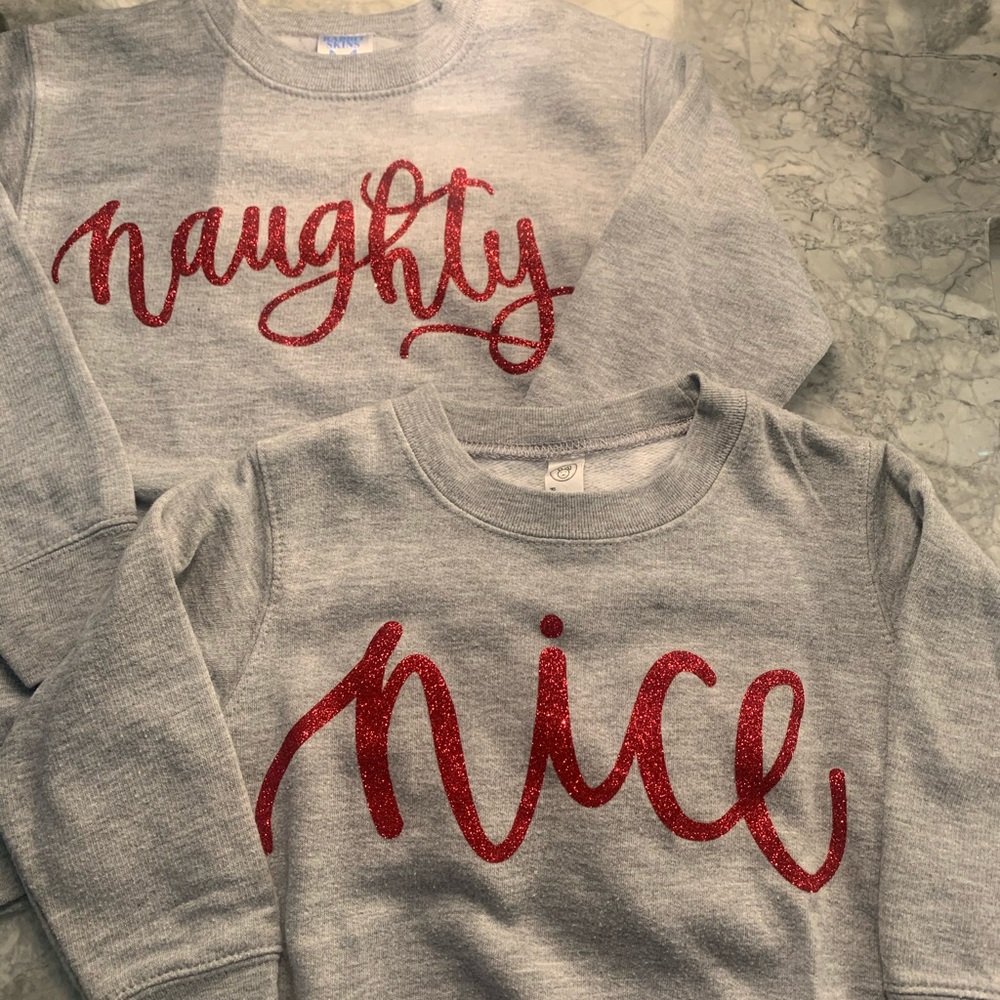 Two Shirts -  “Naughty”  & “Nice” Christmas